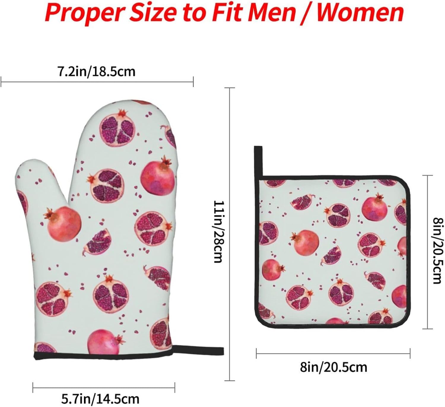 Pomegranate Pattern Kitchen baking four piece set, fit for cooking and baking, oven, microwave, and outdoor barbecue