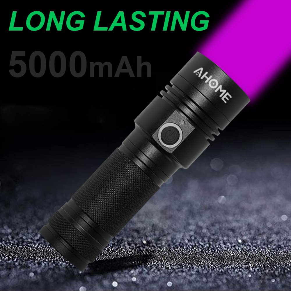 Torcia UV 10W Ricaricabile USB - Luce Nera 395nm Per Rilevamento Macchie
