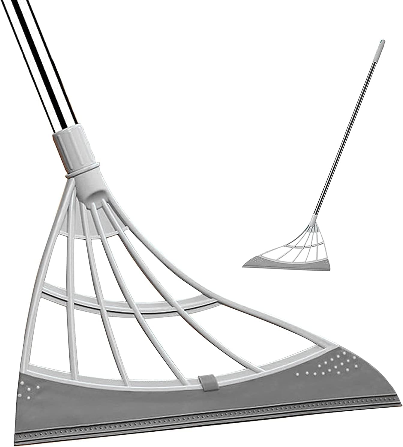 UCRAVO Wiper Multifunction Magic Broom, 2-in-1 Universal Wiping Sweeper Silicone Broom with Scraper, Bathroom Wiper Broom is Used for Tiles, Glass, Wiper, Hardwood Floor(Pack of 1, Hard_Floor)