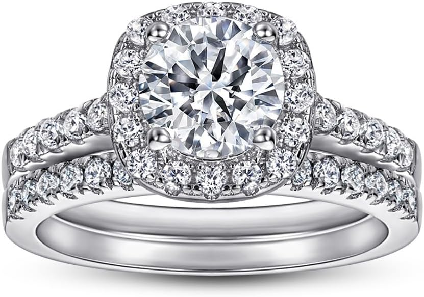 Engagement Rings Wedding Bands Bridal Sets for Women 925 Sterling Silver CZ Cubic Zirconia - Image 7