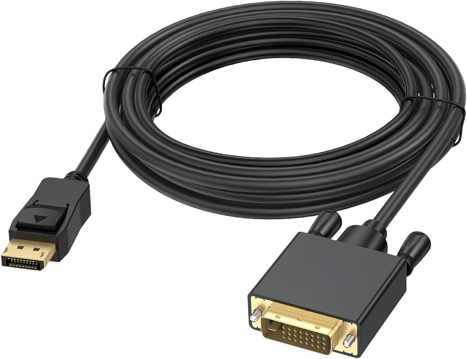 DisplayPort to DVI Cable 15ft, Gold-Plated DP to DVI-D Male to Male Cord, Works with PC, Laptop, Monitor, Projector & More