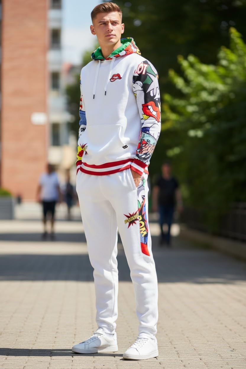 SCREENSHOT Mens Urban Hip Hop Premium Fleece Hoodie - Modern Pullover NYC Street Fashion Urbanwear Hooded Sweatshirt - Image 2