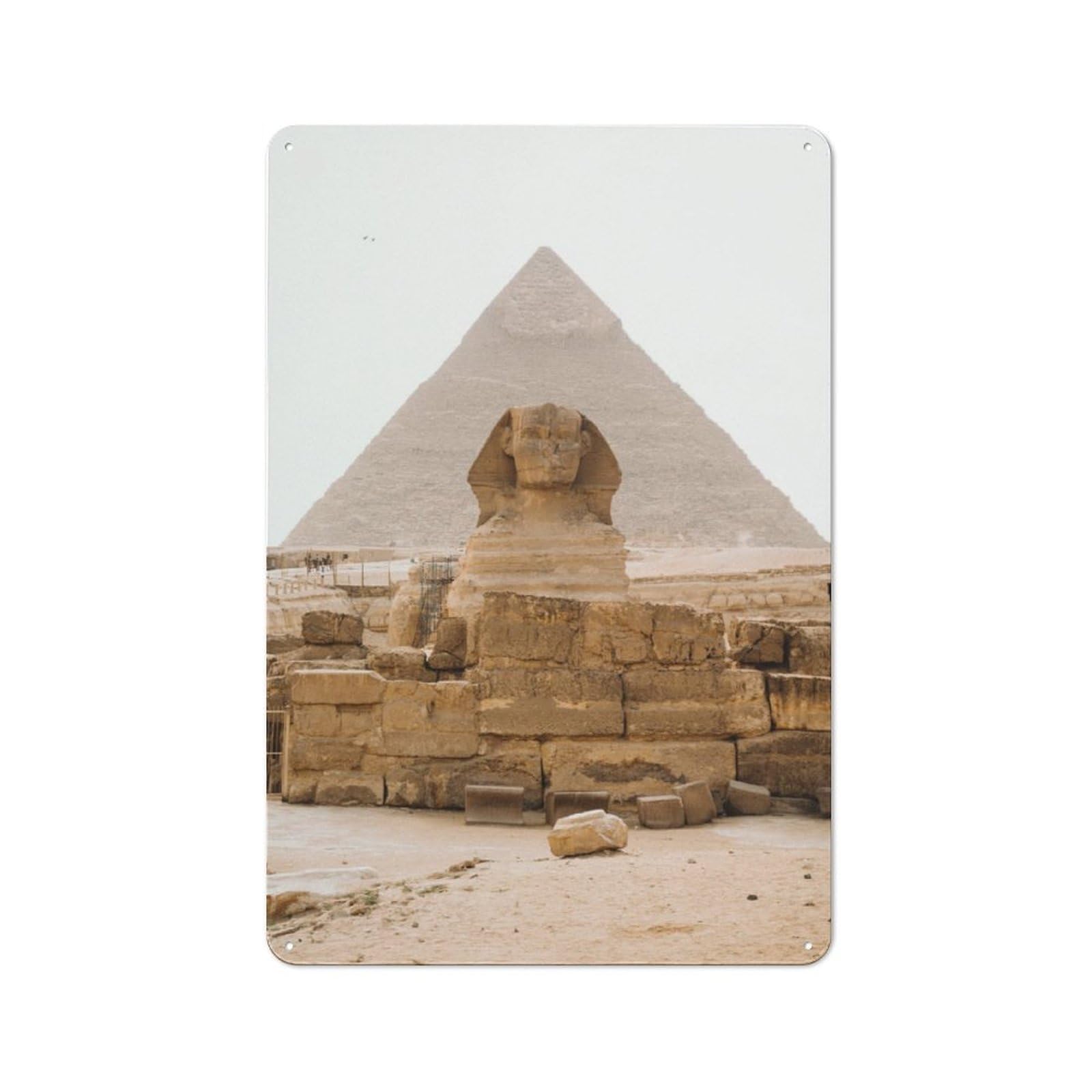 Junmoney Egypt Giza Pyramids Desert 30X20cm Retro Metal Sign With For Café Or Restaurant, For Collectors Decorating Cafés And Restaurants