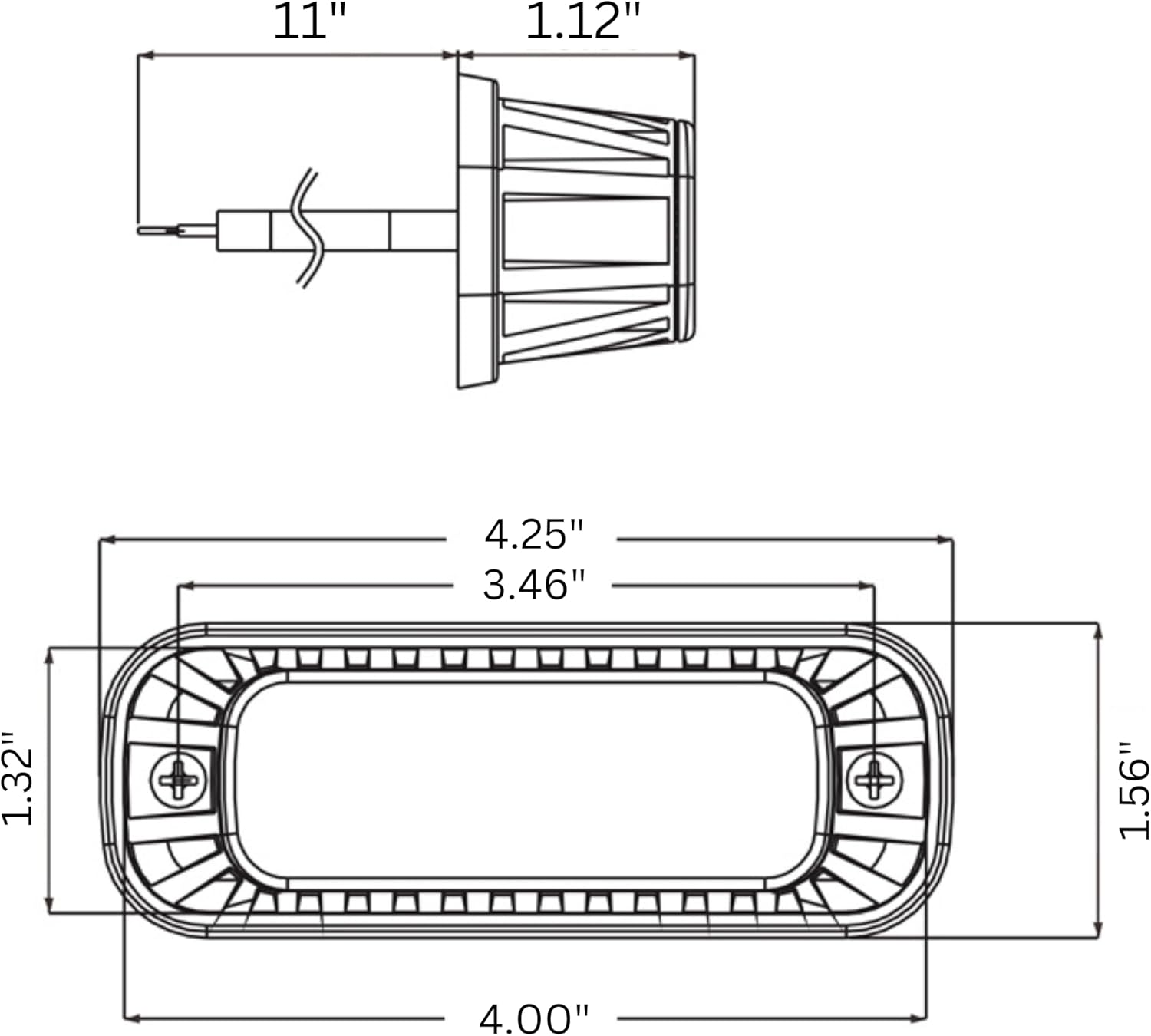4 pcs 4" x 1.5" Rectangle LED Amber Strobe Light, 4 LED 12W IP65 Waterproof, Super Bright High Powered Strobe for Towing 6 Flash Patterns (Built in Flasher) Surface Mount 10V-30V