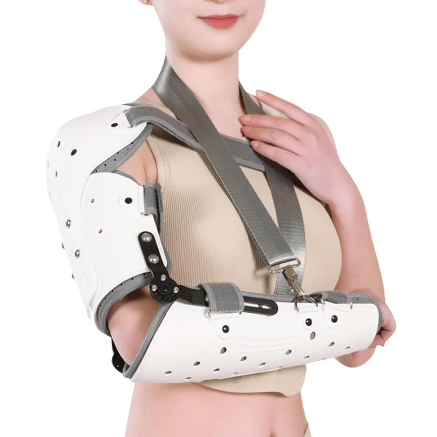 PopieL Adjustable Shoulder and Elbow Joint Fixation Brace, Shoulder Dislocation Brace, Hinged Elbow Brace with Shoulder Support, Humeral Fracture Brace, Upper Limb Splint