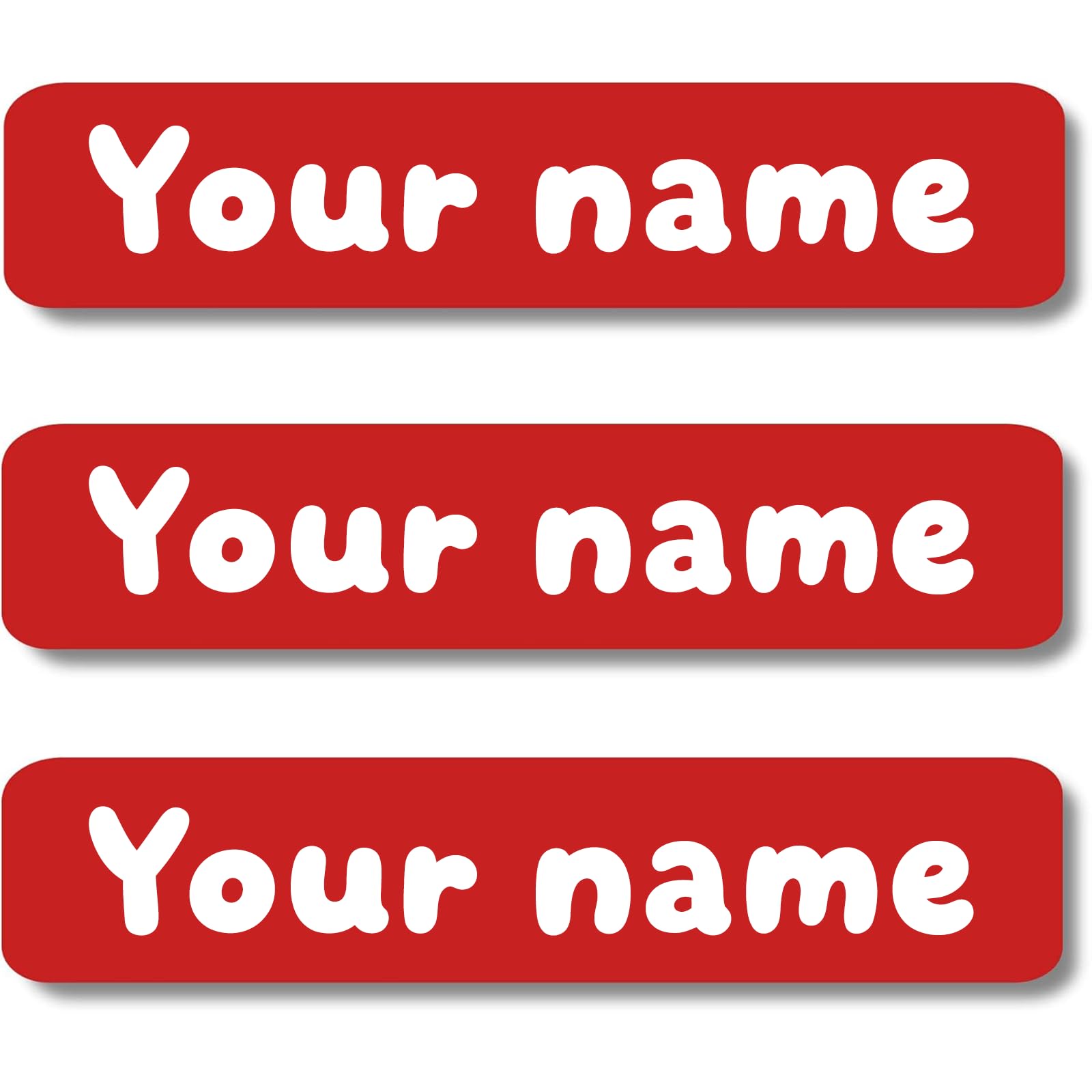 Personalized Waterproof Name Stickers for Kids, Washable Clothing Labels, Durable Name Tags for School, Kindergarten, Lunch Boxes, Books, Toys – Ideal Back to School（Pure red）