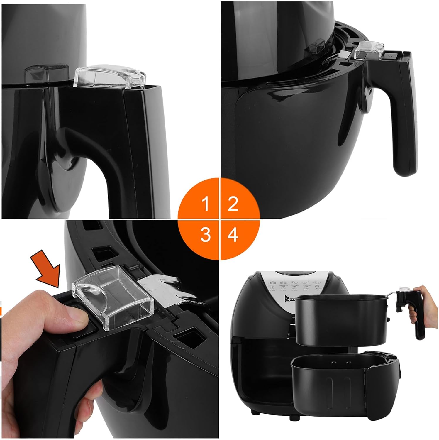 Air Fryer 6.87-Qt, 7-in-1 High-Powered 90°–390°F Cooking for Crispier Results, Compact Space-Saving Design, Air Fry, Bake, Broil, Reheat, Dehydrate, Defrost, Fast & Even Cooking
