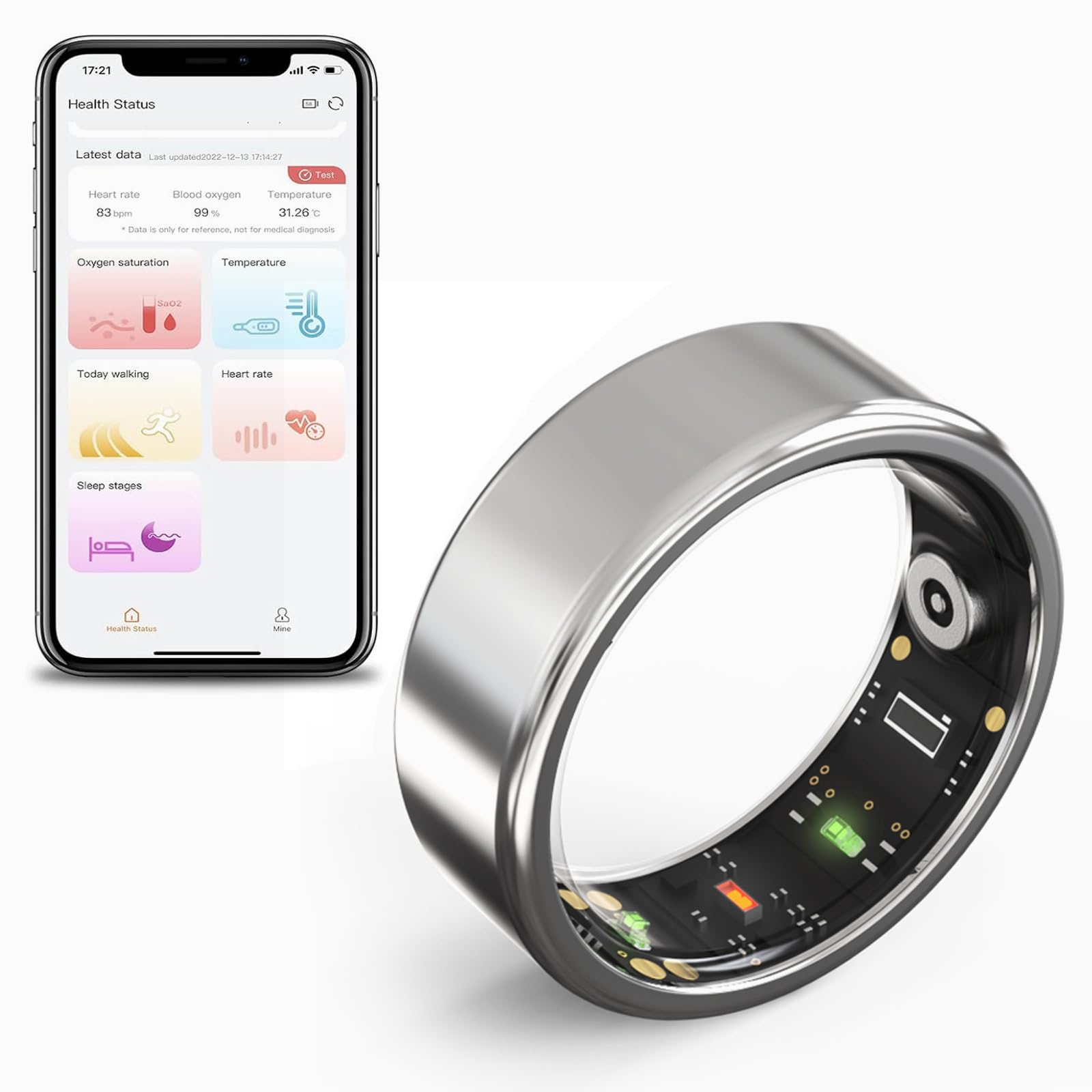 KppeX-X1 Smart Health Ring Steel Color