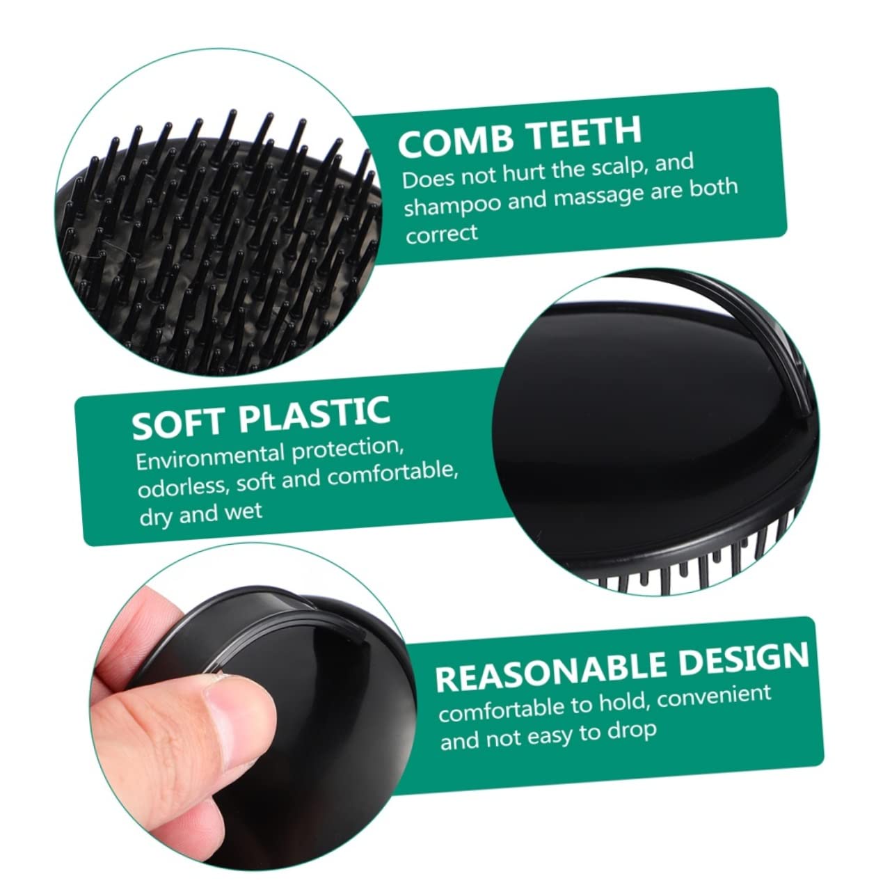 Beaupretty 20piezas Cepillos De Masaje Cabelludo De Cuidado Peine De Para Champú y Exfoliación Diseño Ergonómico y Cómodo Para Adultos
