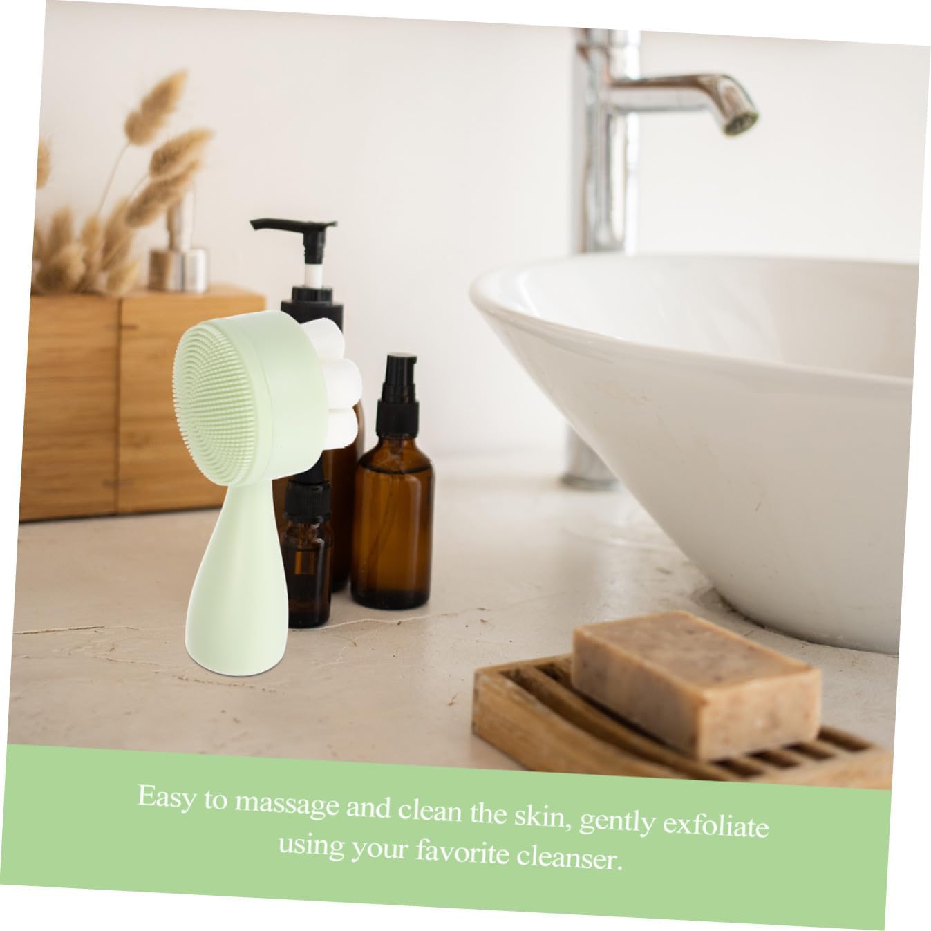 Pore Deep Cleansing Brush Manual Facial Brush with Silicone Double-Sided Standing Face Washing Cleaner for Women Sensitive Skin Care