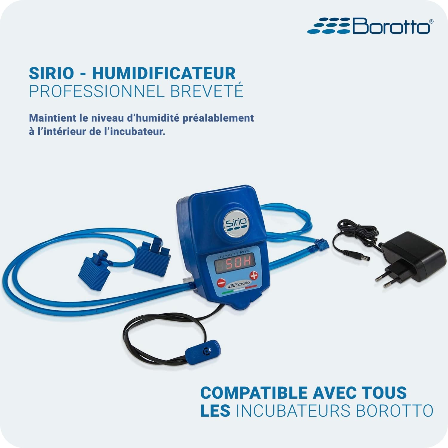 Borotto Real 24 Expert | Couveuse Oeuf Automatique 24 Oeuf ou 96 Petit avec Retournement Automatique, Contrôle de la Température et Humidificateur Automatique Sirio | Made in Italy