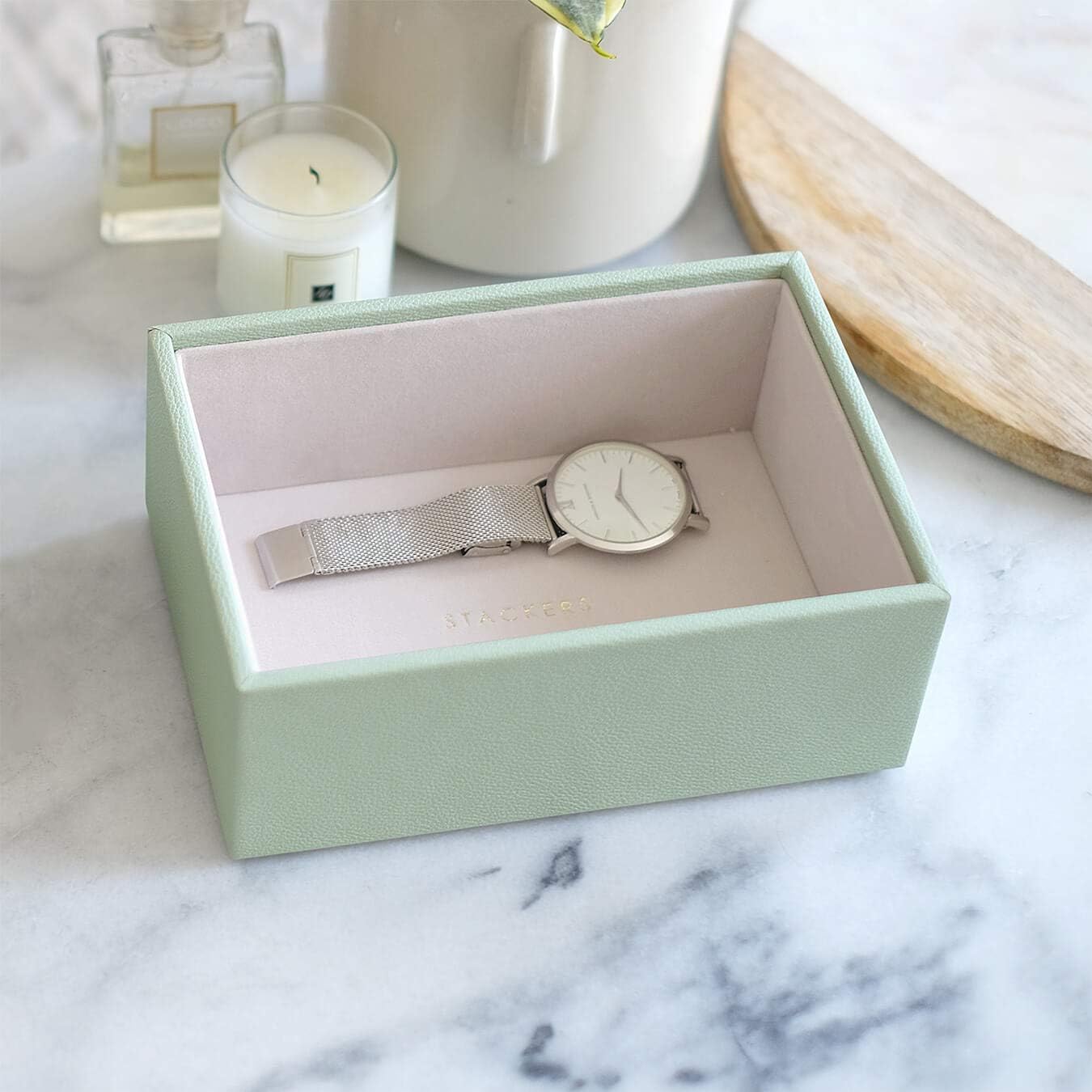 Stackers Sage Green Mini Jewellery Box Chunky Jewellery Layer - Image 3