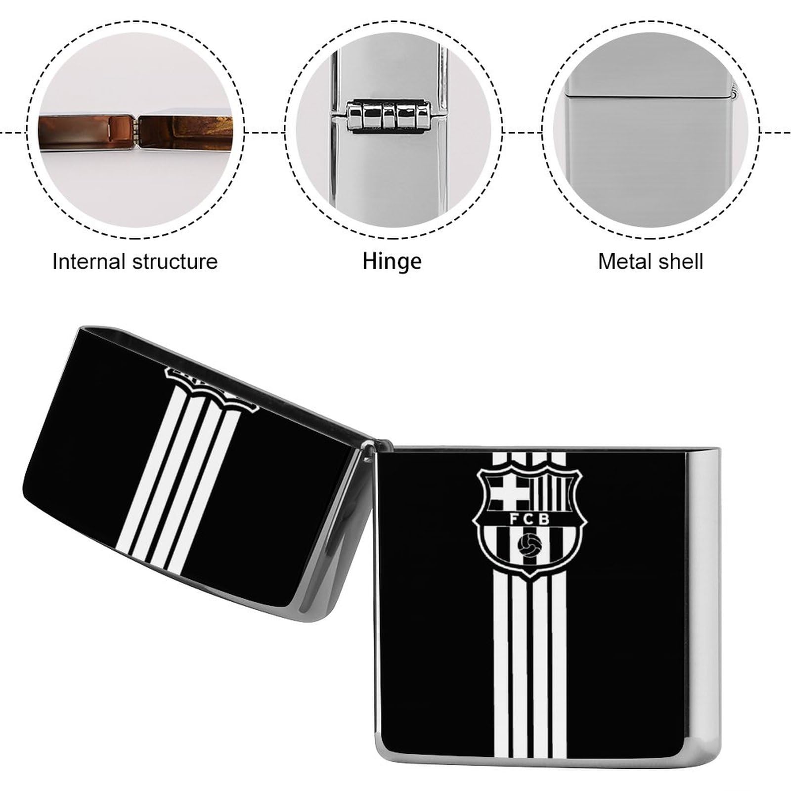 Amazon.co.jp: FC Barcelona ZIPPO Cum Case, Lighter Case, Zippo