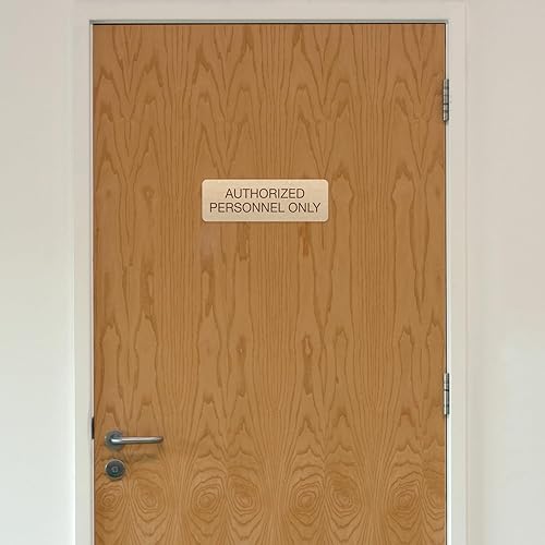 Miniatura 130 de SBLABELS Authorized Personnel Only - Letrero adhesivo para puerta y pared para restaurantes y pequeñas empresas, 3 x 9 pulgadas, color plateado