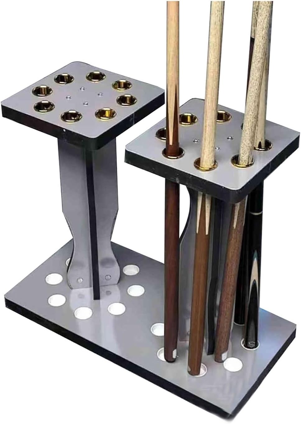 Family Club Room Storage Rack,Floor Standing Mdf Billiard Cue Rack,for Snooker Game Room Pool Table Accessories,16 Hole(Color 2)