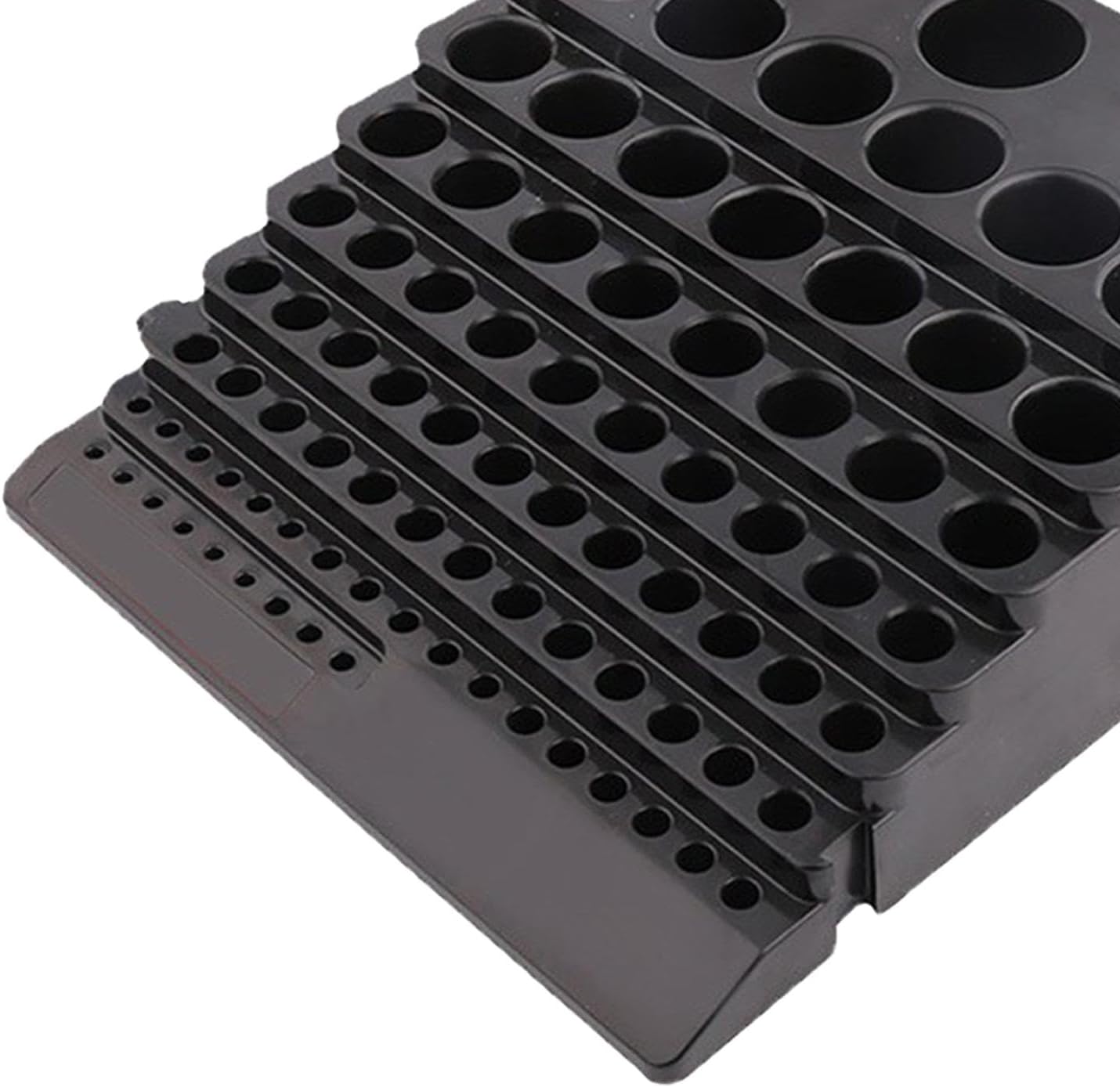 Hex Bit Organizer Router Bit Tray Plastic Storage Case Round with 85 Holes for Drill Bit Router Bits Storage