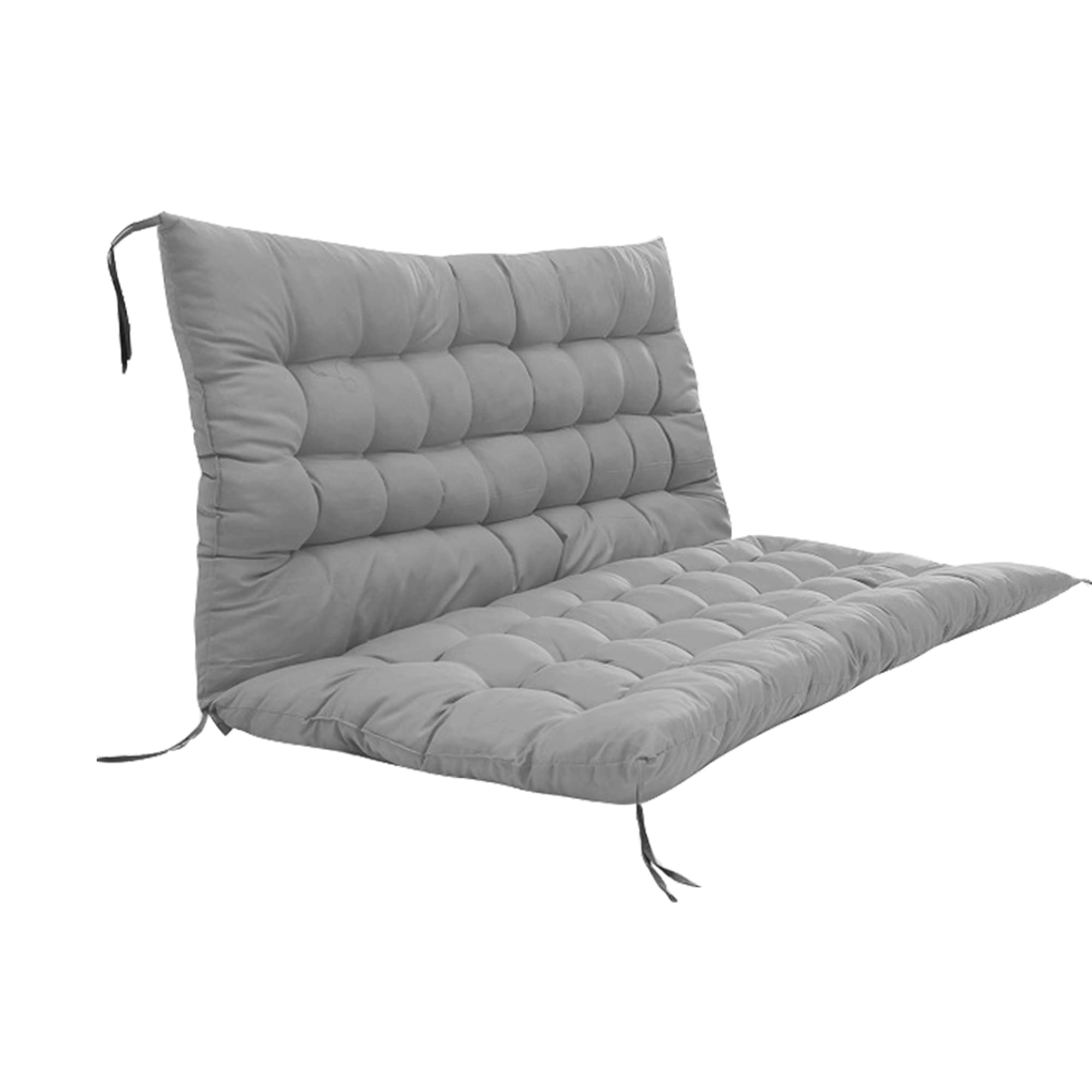 Cuscino spesso antiscivolo per panca con schienale, cuscino per mobili da esterno, per giardino, patio, cortile, divanetto a 2/3 posti, di ricambio, 120 x 100 x 8 cm, grigio