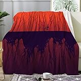 Kuscheldecke Silhouette Rot Flauschig Weich & Warme Flanell Decke TV-Decken Sofadecke Wohndecke Picknickdecke, Erwachsener Decke (130X150 cm)