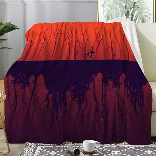 Kuscheldecke Silhouette Rot Flauschig Weich & Warme Flanell Decke TV-Decken Sofadecke Wohndecke Picknickdecke, Erwachsener Decke (130X150 cm)