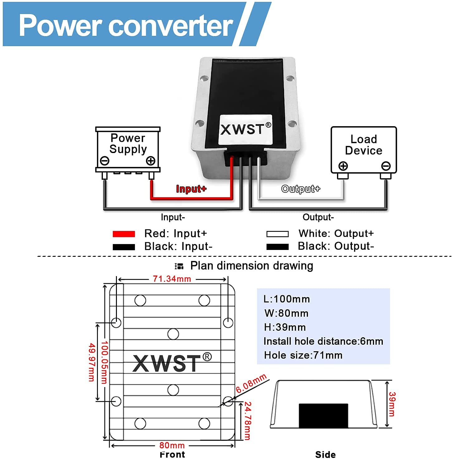 DC DC 36V 48V auf 24V Spannungsregler 30A 720W Wechselrichter 30-60V zu 24V Abwärtstransformator-Adapter für LED Auto
