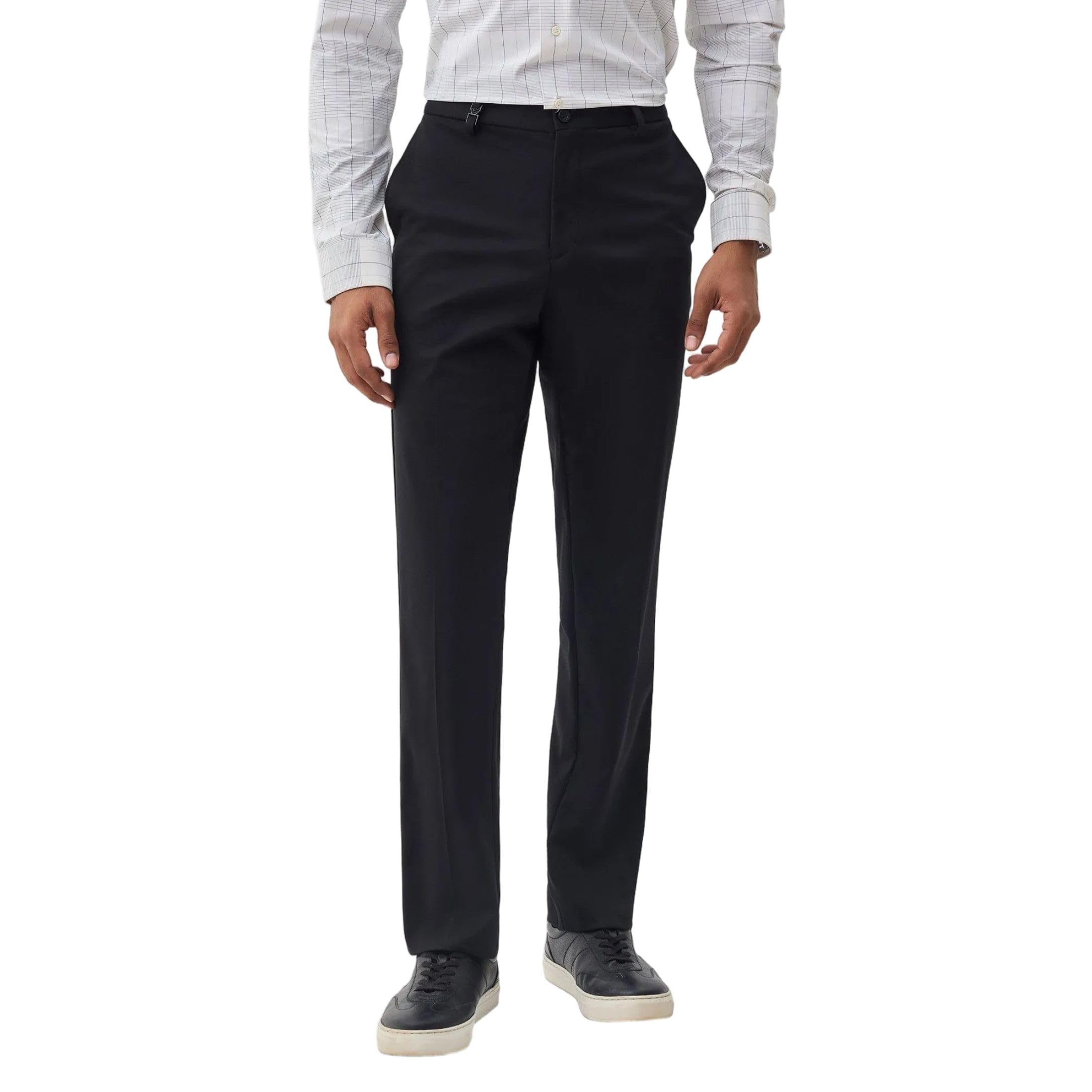 blackberrys Men's Solid Olive Slim-Fit Trousers |Office Wear & Casual Wear-picture-46