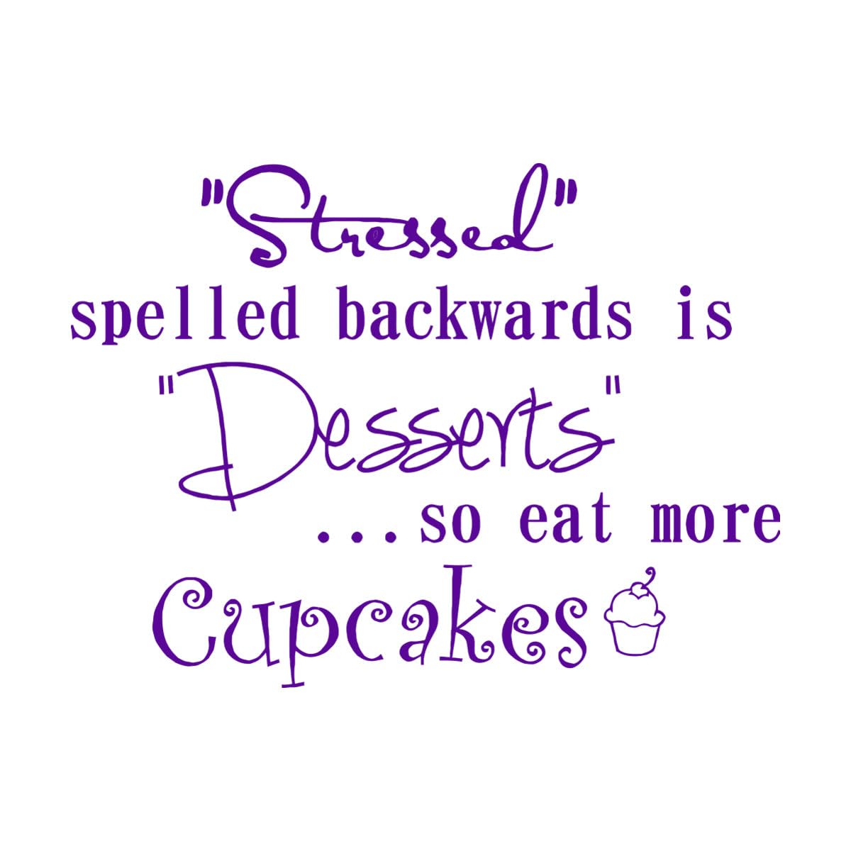 Lzhouting Wall Stickers 3697 Cupcakes Vinyl Wall Sticker Sweet Desserts Cake Wall Murals Gift For Bakers Cupcake Quote Poster For Cake Store Decor Small - 31X42cm