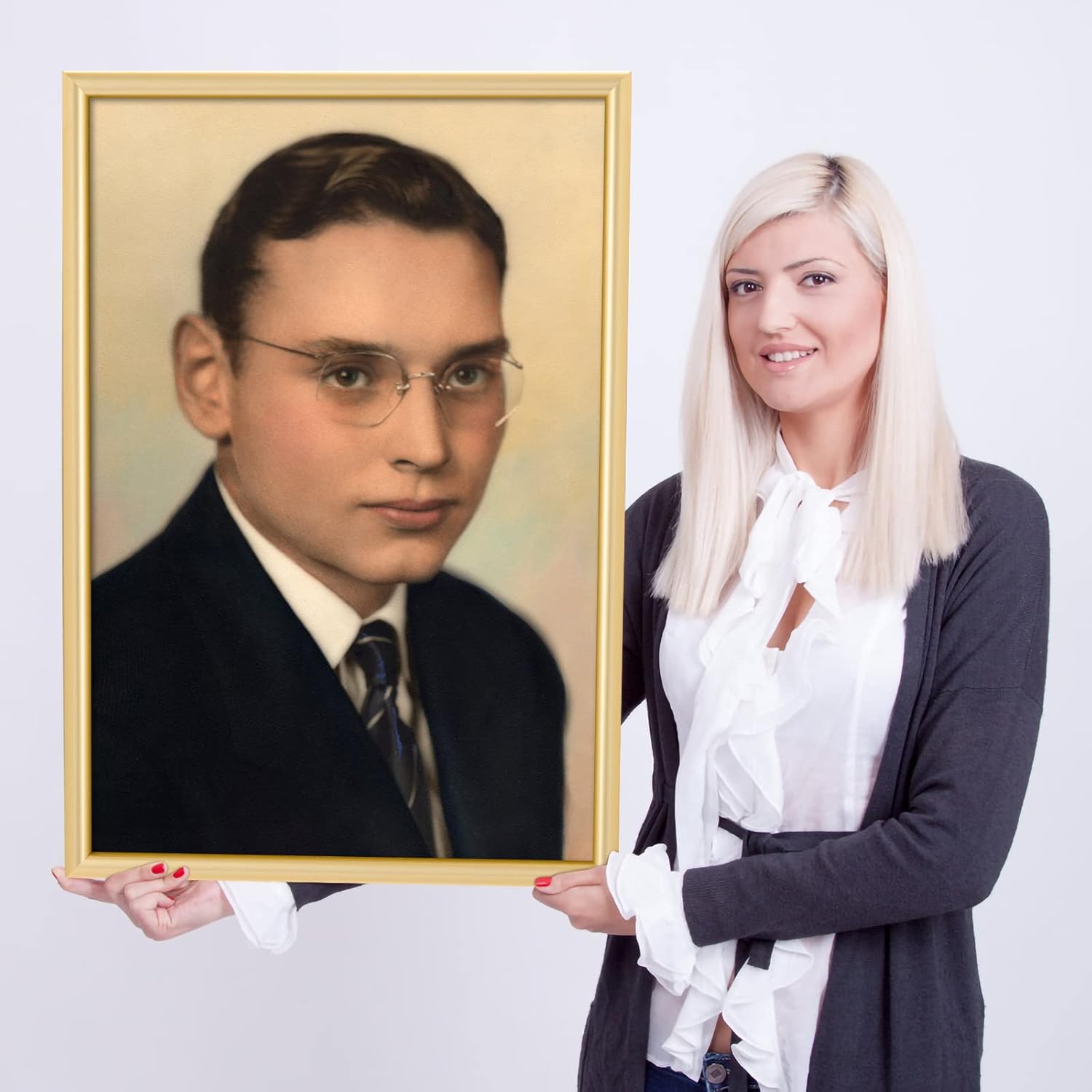 Modern Gold 16x24 Frame - Single Frame, 16 x 24 Poster Frame for Artwork, Puzzles, Photos and Movie Posters Picture Frames