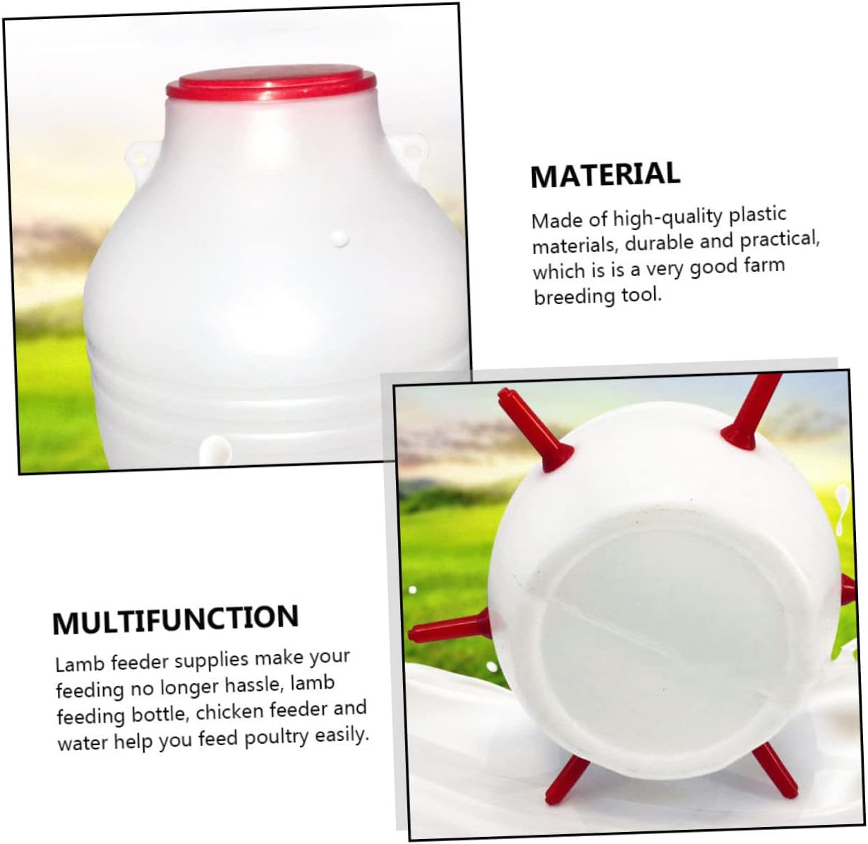 Automatic Lamb Feeder with Nipples Capacity Milk Bucket for Sheep and Goats Easy to Install High Temperature Resistant Feeding Supplies