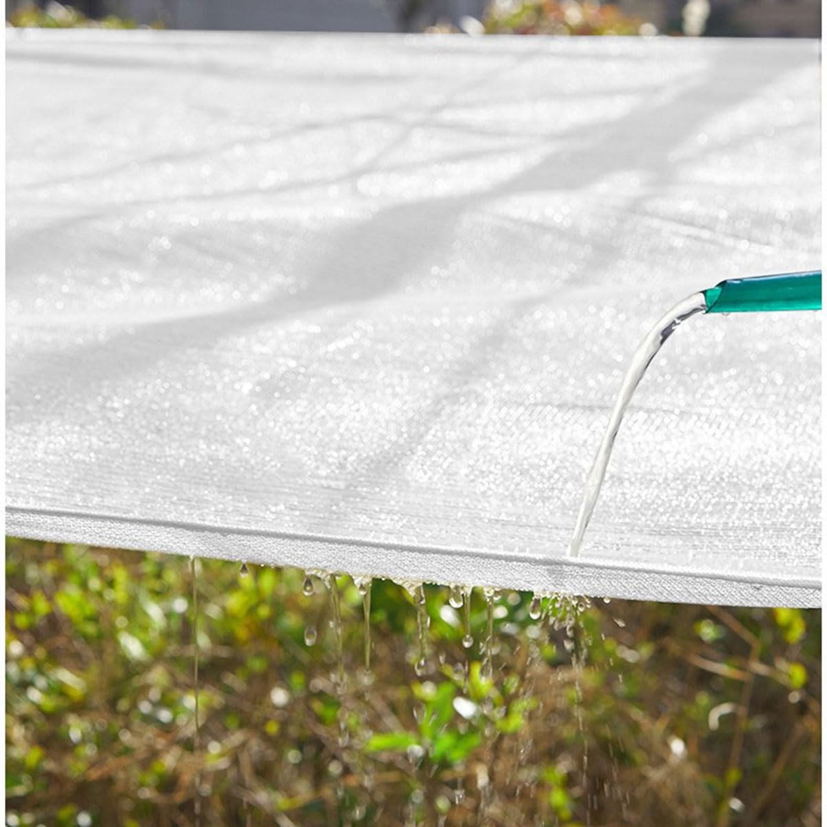 Tela de jardín e de 10 x 15 m con ojales, resistente a los rayos UV, 80% de bloqueo solar, malla para invernaderos al aire libre, tela blanca e para plantas