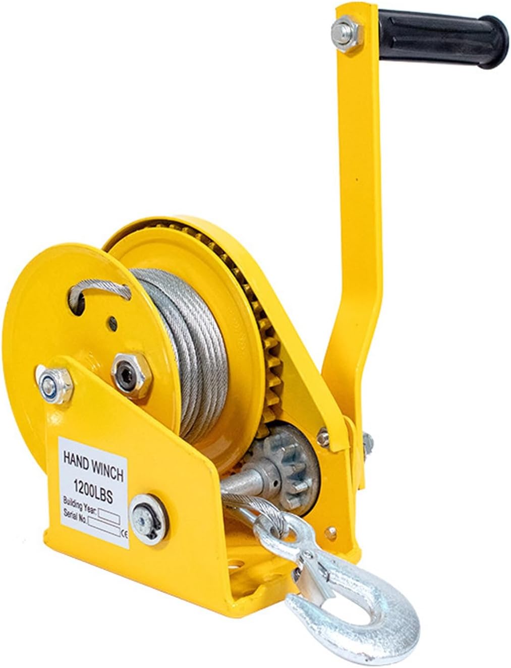 Hand Winch,Heavy-Duty Hand Winch 1200/1800/2600 lbs - Two-Way Ratchet, Steel Cable & Hook - Manual Winch for ATV, Boat, Trailer, Off-Road Recovery & Lifting