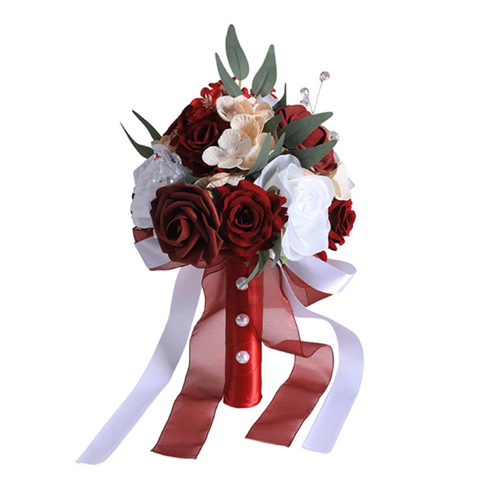 HDOYTXXM Artificial Flower Bridal Bouquet Realistic Silk Rose Handheld Flower for Wedding Ceremony Photoshoots Accessories Silk Rose Bridal Bouquet