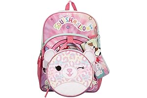 Squishmallows Michaela Cheetah 5-Piece Backpack Set for Girls