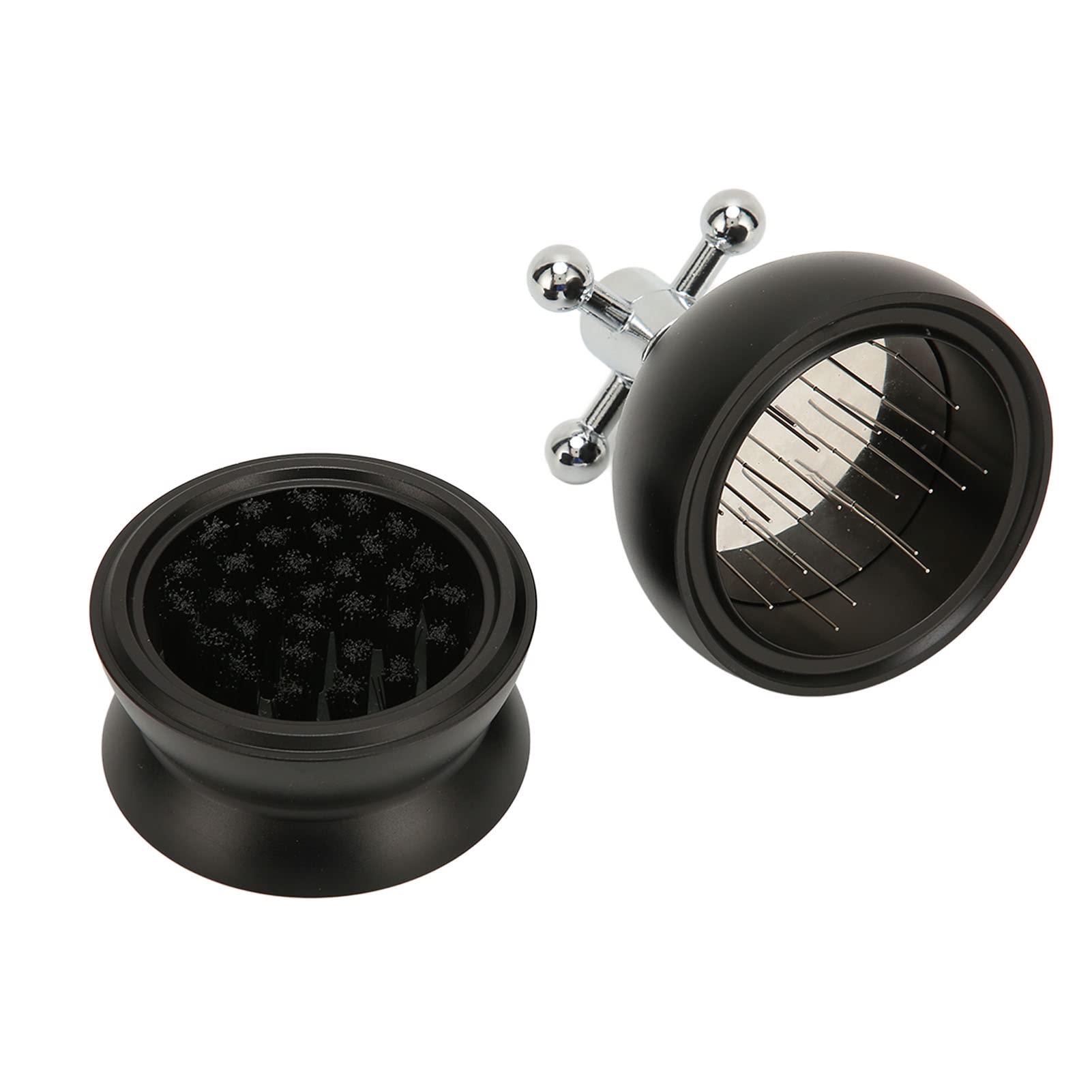 Dystrybutor kawy mielonej 58mm regulowana wysokość igła ze stali nierdzewnej klasy spożywczej ręczny ubijak do kawy do ekspresu do kawy do użytku przez baristę (Czarny)