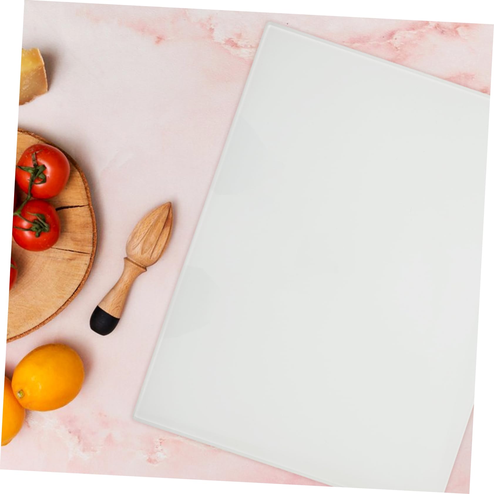 Planche à Découper en Verre Trempé Rectangulaire Cuisine | Surface Imprimée, Format Compact pour Petites Découpes, Pose sur Plan de Travail