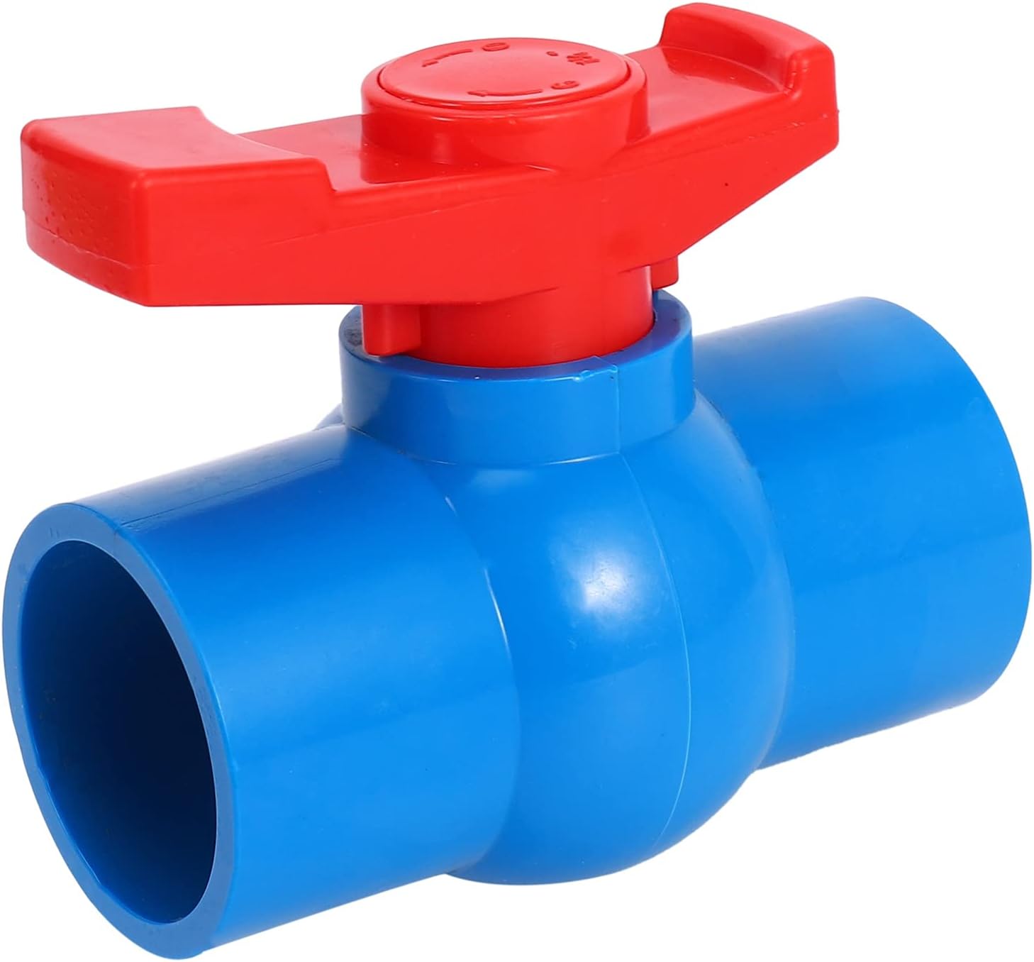 40mm x 40mm Full Port Red Handle Lever U-PVC Ball Valve Blue