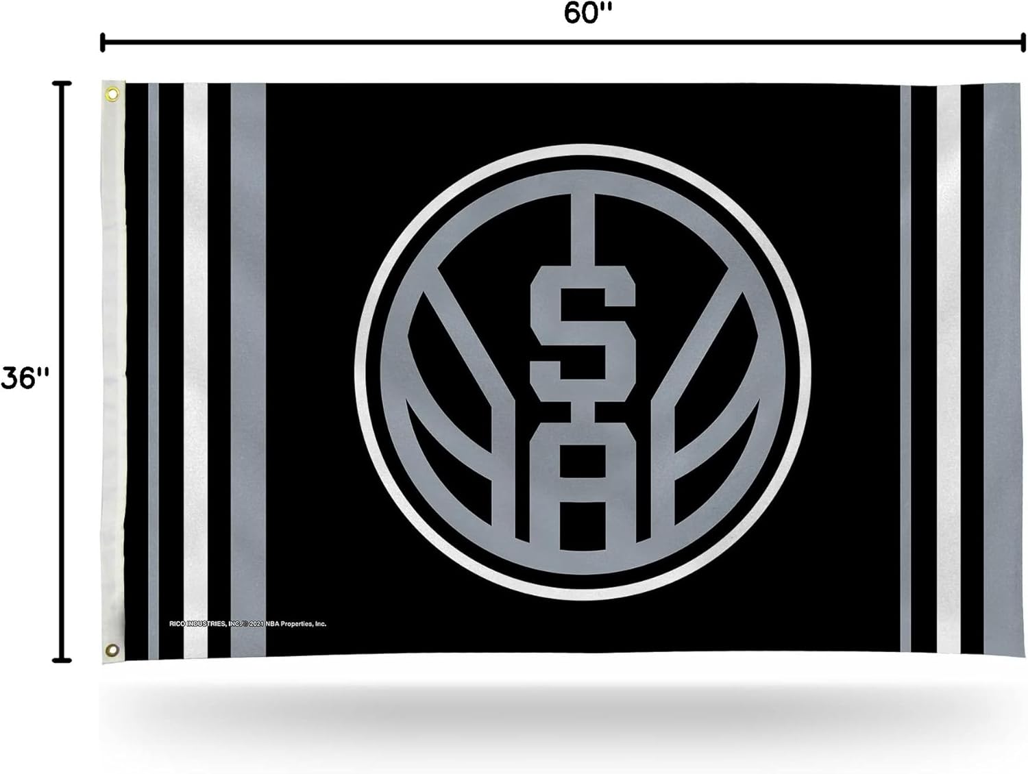 Rico Industries NBA San Antonio Spurs Alternate 3' x 5' Banner Flag 3' x 5' Banner Flag Single Sided - Indoor or Outdoor - Home Décor