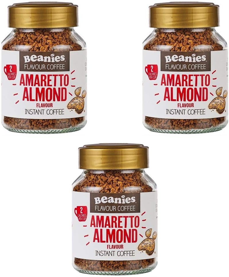 Beanies Amaretto Almond Flavour Instant Coffee 50g, 3 Pack