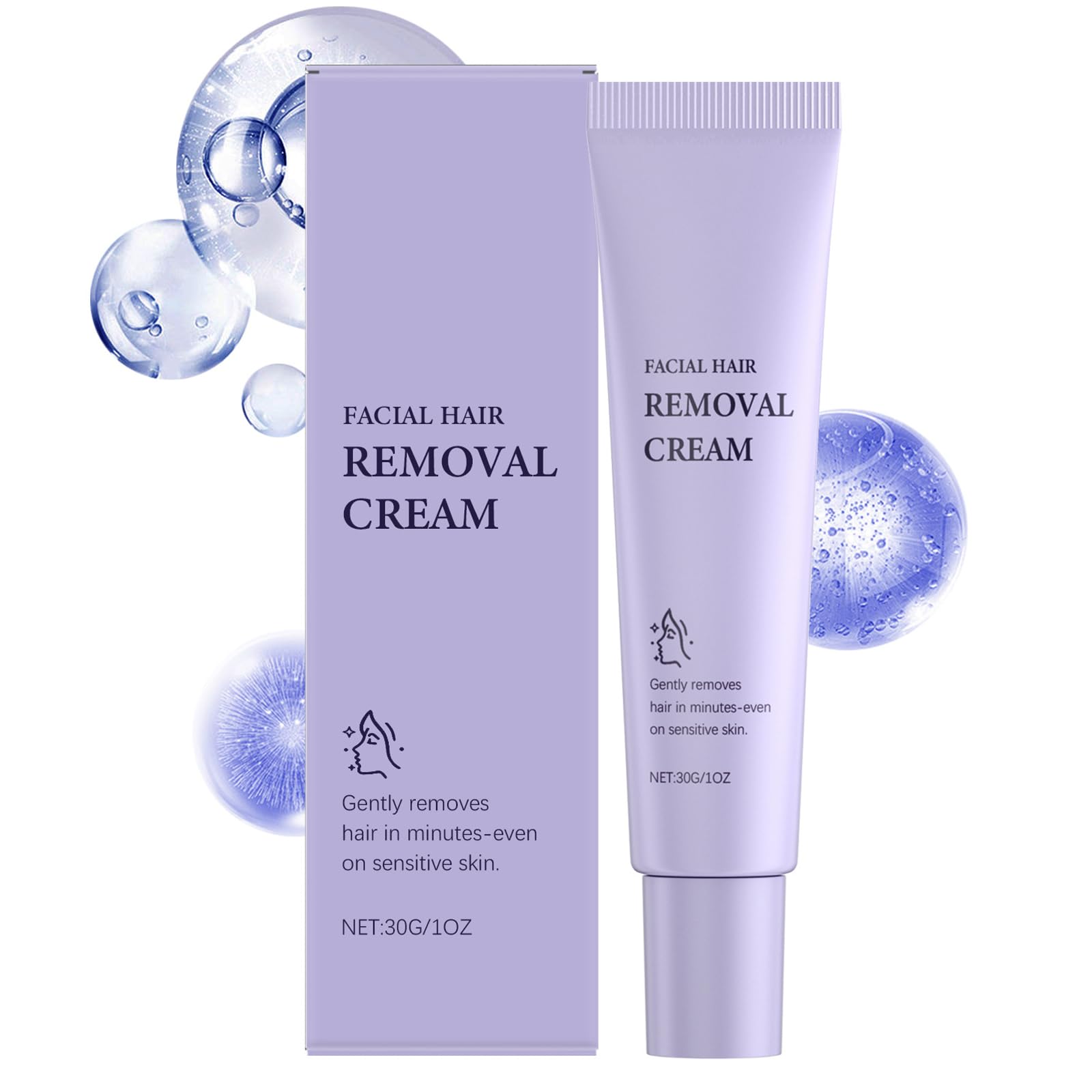 Crema Depilatoria Facial, Body Hair Removal Cream, para Depilación Facial Adecuado,Apto para Rostro y Cuerpo, Depilación Suave, Piel Suave y Delicada, Apto para Pieles Normales