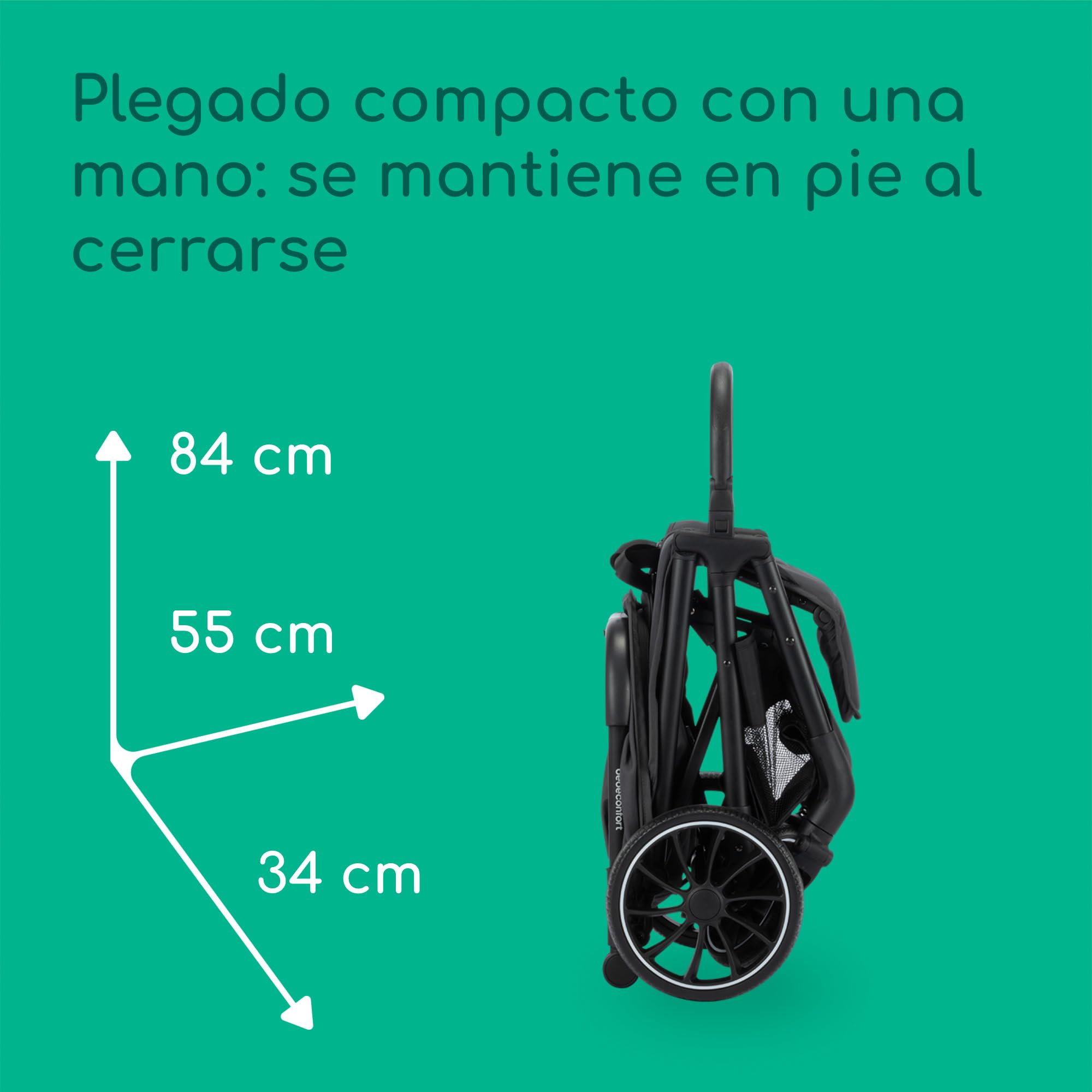 Bebeconfort Artic, Cochecito Bebe Reclinable, 0-22 kg, Mineral Graphite | Silla de Paseo Cómoda y Compacta, 0-4 Años, Ruedas Todoterreno, Plegado con Una Mano, Amplia Cesta de 5 kg