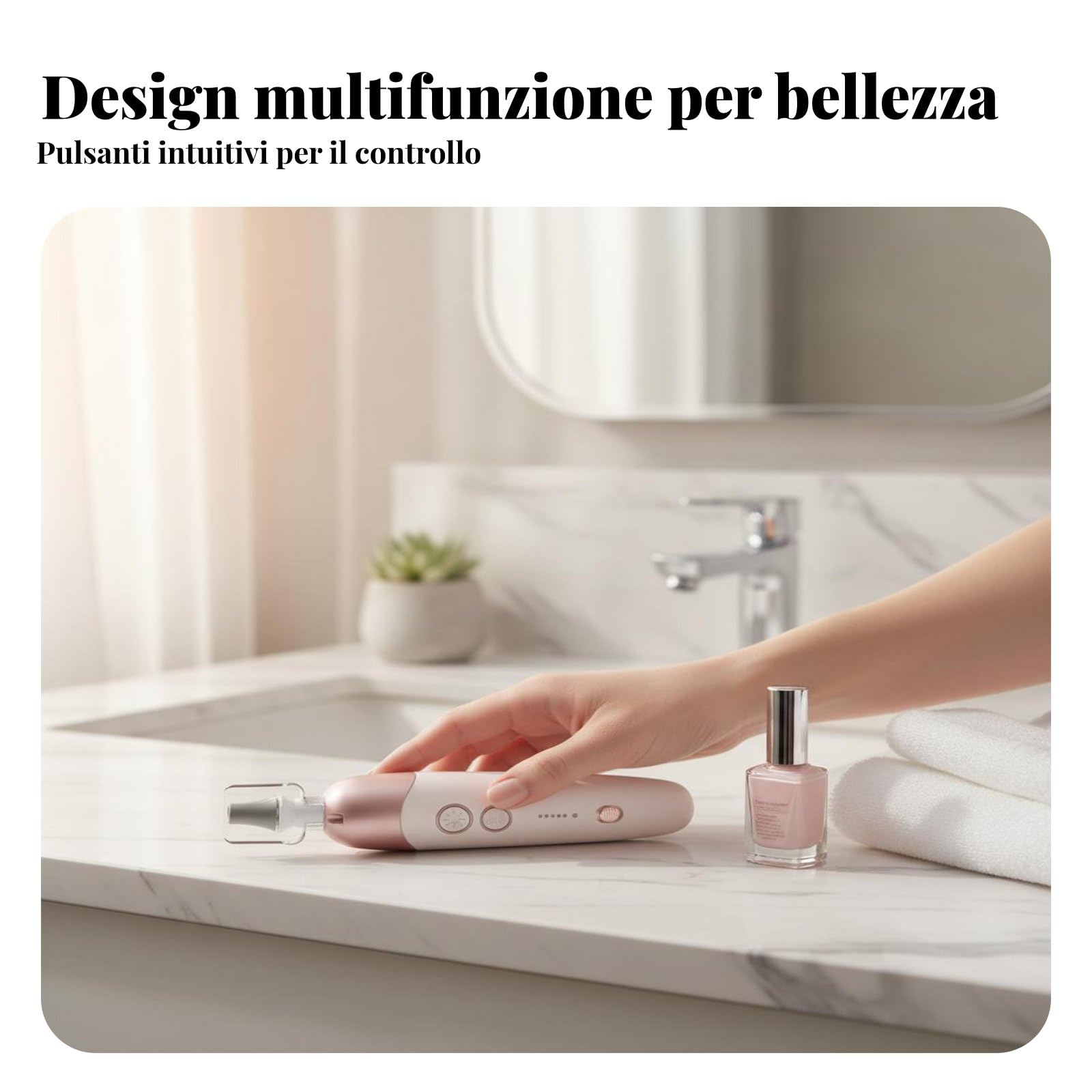Trapano per Unghie Elettrico Fresa Lima Set Manicure Pedicure Ricaricabile con Schermo Digitale 45000 Giri Funzione Inversa Kit con Punte E Nastri , Rosa