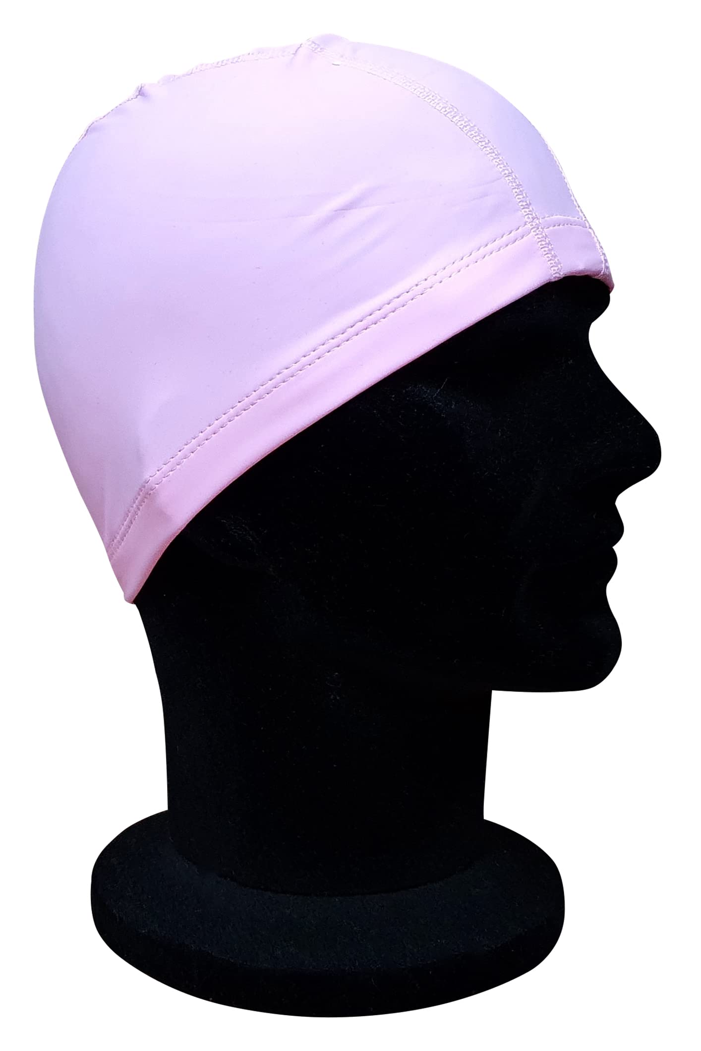 CHEX Elasticated Synthetic Soft And Easy Fit Pull On Swimming Hat Sheen Finish Plain Colours Flexible Swim Cap One Size Ages 3+ Years (Pastel Pink) โ image 1