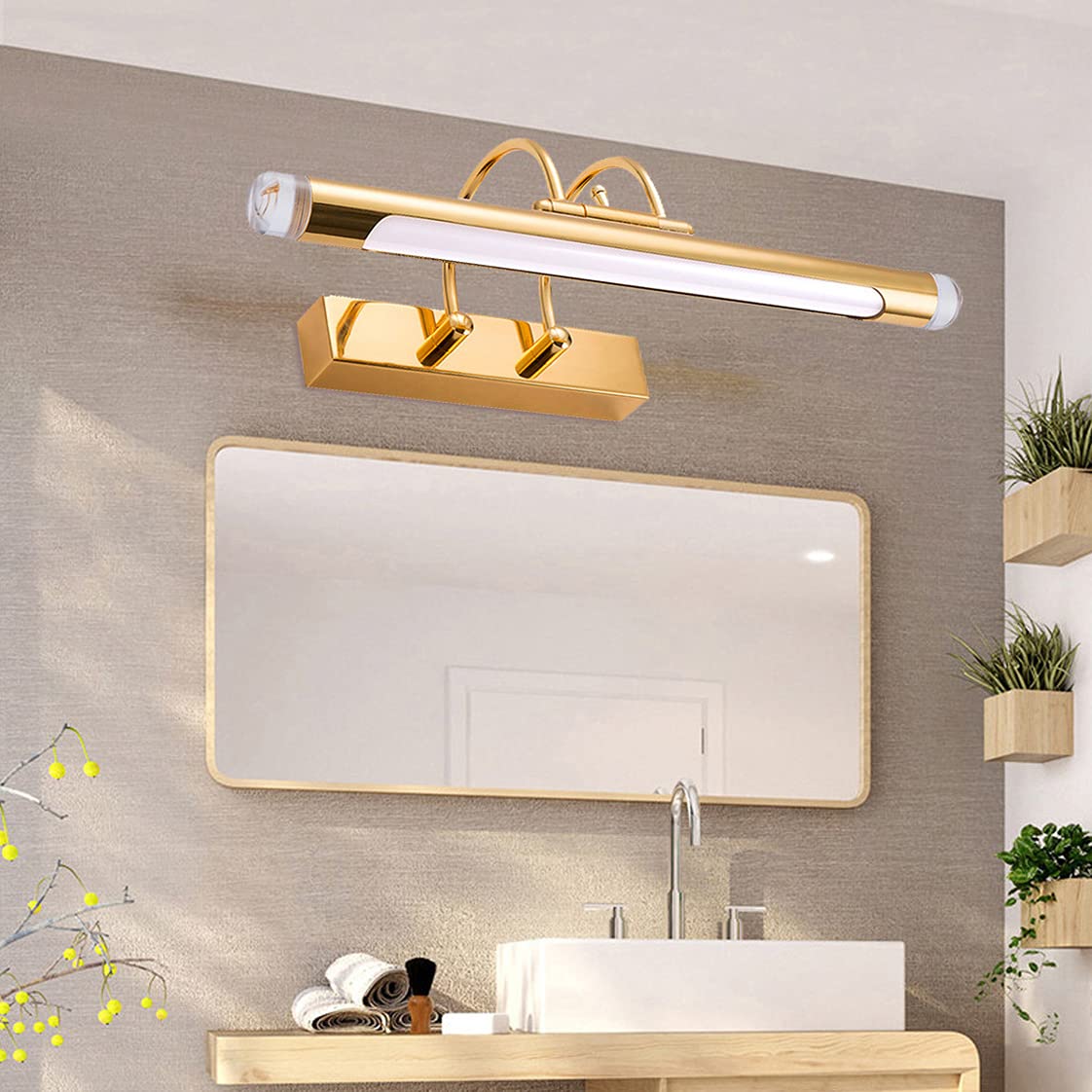 LED Spiegellicht IP44 Spiegelfront Beleuchtung mit Stecker und Kabel Badezimmer Schrank Licht Neutrales Licht 4000K Spiegel Wandleuchte Make-up für Toilette Küche Eitelkeit Schlafzimmer