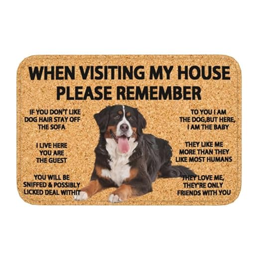 PuseTaer Remember Bernese Mountain Dogs House Rules Doormat Welcome Mats Outdoor Indoor Entrance Non-Slip Floor Mat Housewarming Gift Dog Lovers Gifts for Home Decor 18x30 Inch