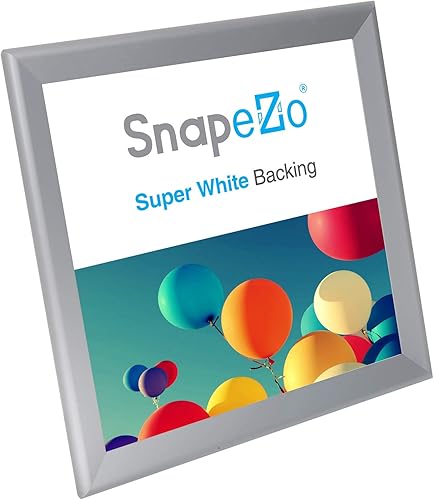 Miniatura 3 de SnapeZo Marco plateado para póster de 36 x 37 pulgadas, perfil de aluminio de 1.7 pulgadas, marco a presión de carga frontal, montaje en pared,