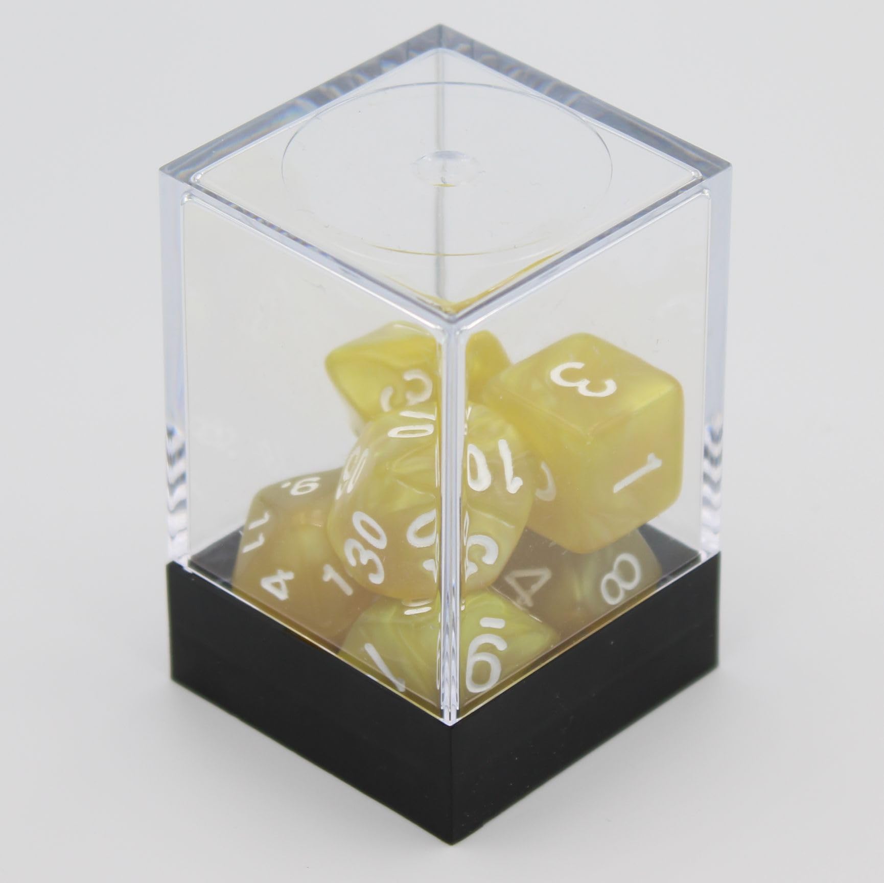 Hot Games Juego de dados de nácar dorado, 7 piezas, Dungeons & Dragons