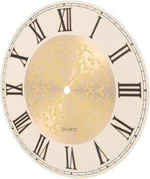Vintage Quartz Clock Dial Plate DIY Replacement Round Metal Clock Face Movement Parts for Home Decor and Crafting