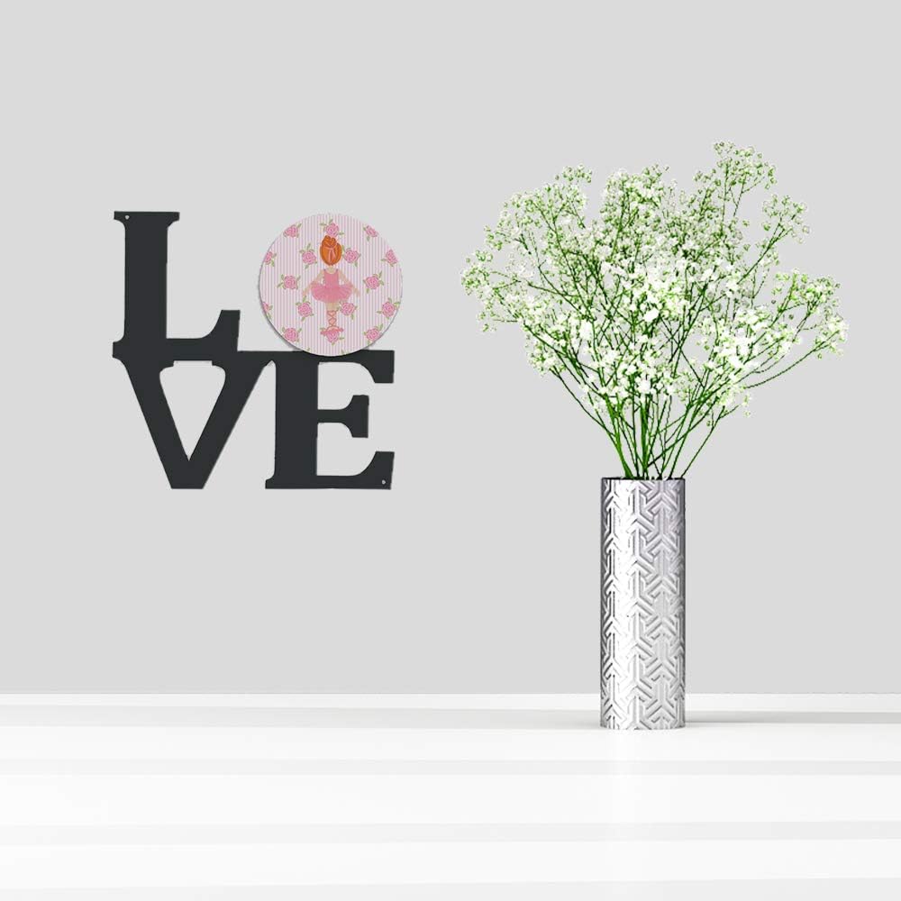 Caroline's Treasures BB5163WALV Ballerina Red Head Back Pose Metal Wall Artwork Love Indoor Outdoor Art Decor Patio, Bathroom, Kitchen Colorful Aluminum and Black Steel Sculpture