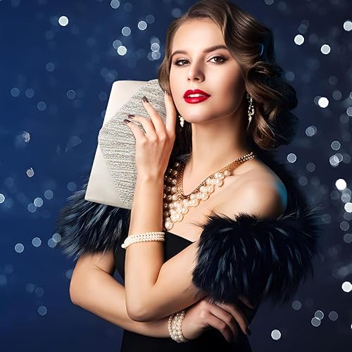 Miniatura 2 de Bolsos de mano BBjinronjy para mujer, bolso formal con diamantes de imitación para noche, bolsos de mano para boda, fiesta, cóctel, graduación, cena