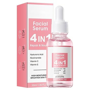 Womens Daily Hydrating Serum 30ml Lightweight Facial Essence Non Greasy Moisturizer Pink One Size