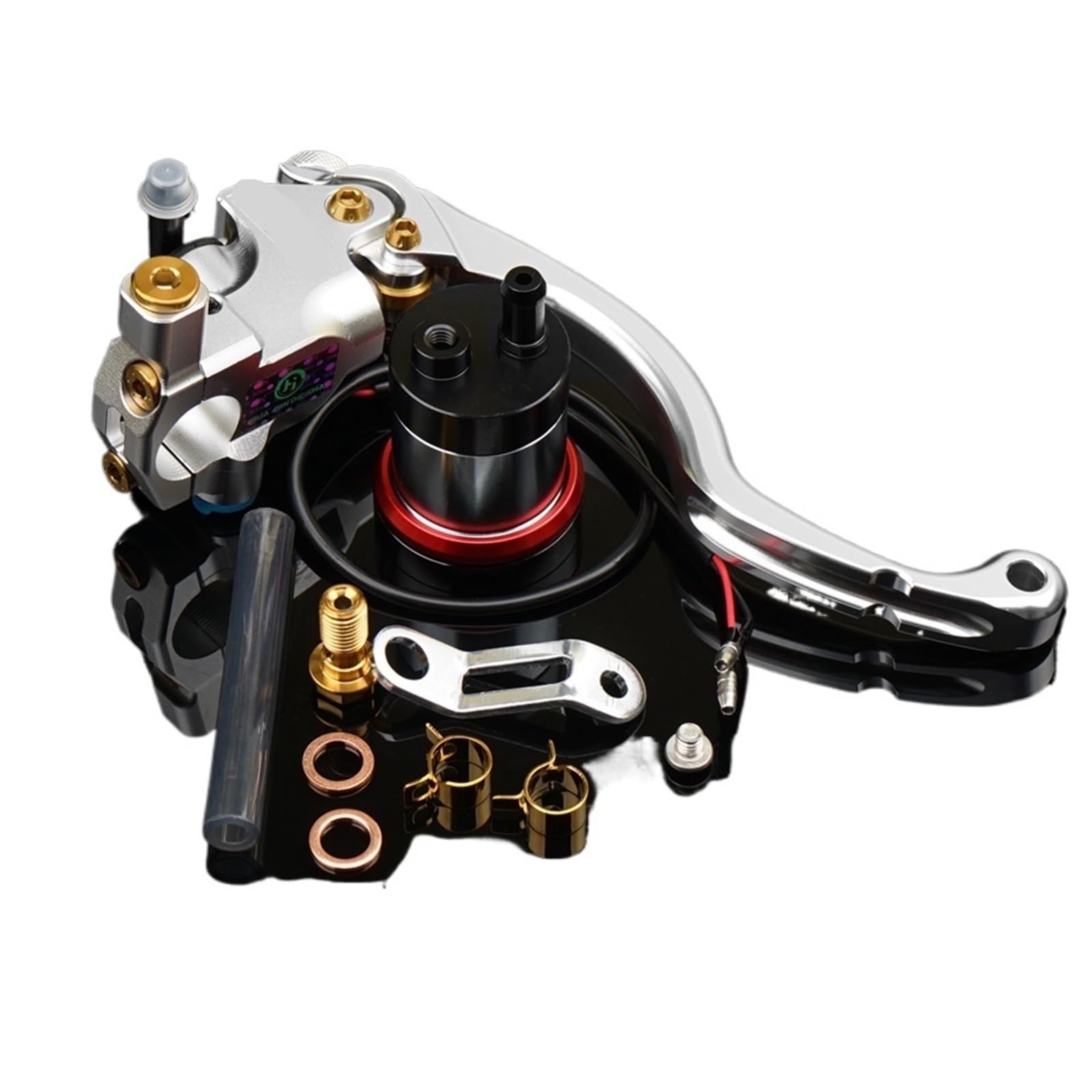 HYDBCNP Forward Brake Pump Motorcycle Rear Brake Pump Fit for Aprilla 17.5 RCS Radial Mounting Brake Clutch Pump Hydraulic Motorcycle Big Piston(Silver Right)